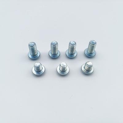 China DIN7380 Carbon Steel Blue-White Zinc Coated Hex Socket Botton Screws for sale