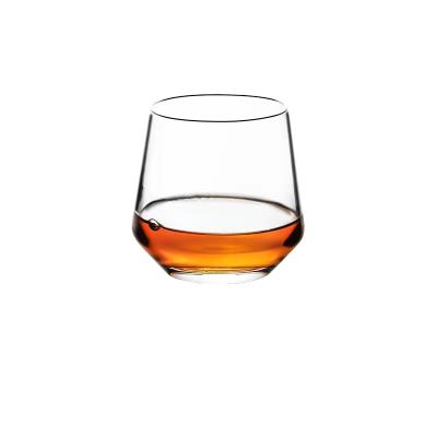 China New old-fashioned custom-made classic/postmodern luxury lead-free heavy low glass logo whiskey glass for sale