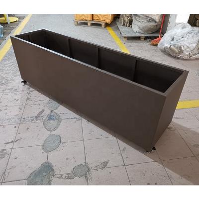 China Large Size UV Modern Aluminum Large Planter Outdoor Garden Resistance Flower Pot With Casters for sale