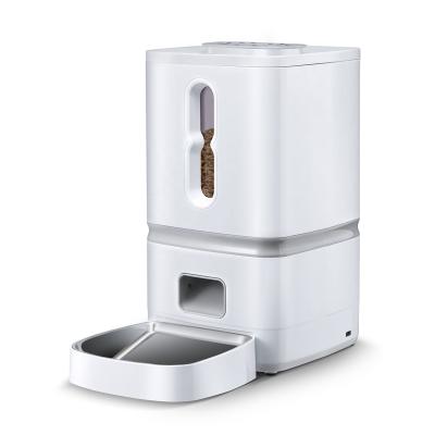China Automatic 7L Large Capacity Self-dispensing Can Store Food Pet Detachable Automatic Feeder With Recording for sale