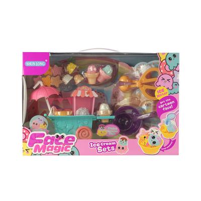 China Ice Cream Play Set Wholesale Kids Stylish Plastic Ice Cream Play Set Set Mini Size Ice Cream Play Set With Furniture for sale