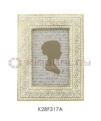 China RUSTIC WOOD CRAFT / INDIAN STYLE POLY RESIN PHOTO FRAME INDIA PATTERN for sale