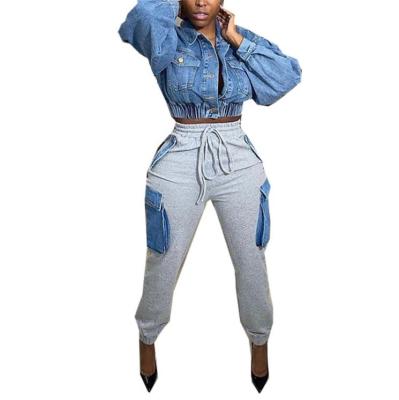 China Autumn Women's Clothing High Waist Solid Color Sweatpants Breathable Cargo Pants Women Overalls Patchwork Casual Women Pocket Pants for sale
