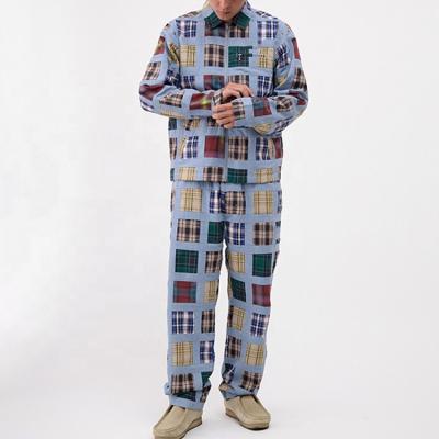China High quality men's casual spliced check QUICK DRY QUICK DRY with side panel pockets stitching color fashion sports tracksuits plus size tracksuits for sale