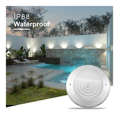 中国 防水 PAR56 LED プールライト 316 SS ABS ハウシング 超薄 7.5mm 樹脂で満たされた壁 230MM 18W 25W DC AC12V 販売のため