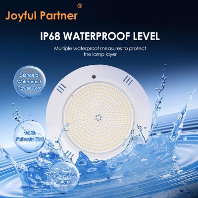China Epoxy Resin Filled Underwater Pool Light Wall Mounted ABS Housing IP68 AC12V 18W Dia 260mm for sale