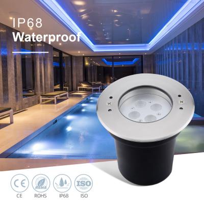 China LED Underwater Pool Lights 4W 8W 12W 24VDC IP68 Waterproof Stainless Steel 316 RGB 3in1 for Swimming Pools for sale
