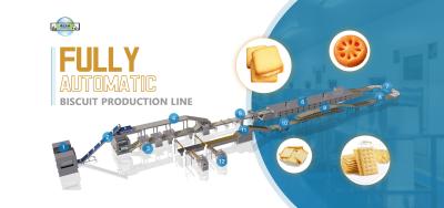 China A to Z Biscuit Line Full Automatic Biscuit Processing Line 500kg/H Biscuit Making Equipment for sale