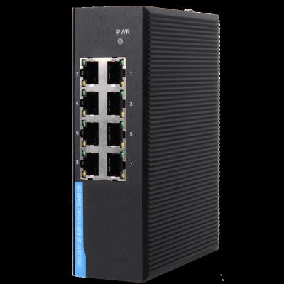China FTTX 8 Din 24V Left Rail Mini Gigabit Fiber Media Converter Ethernet Network Switch Outdoor Industrial Fiber Optic Equipment for sale