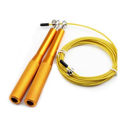 China FITNESS Cardio Boxing Workout Exercise Rope Jump Rope Adjustable Length Aluminum Wire Handle Heavy Weight Cross Speed Weighted Jump Rope for sale