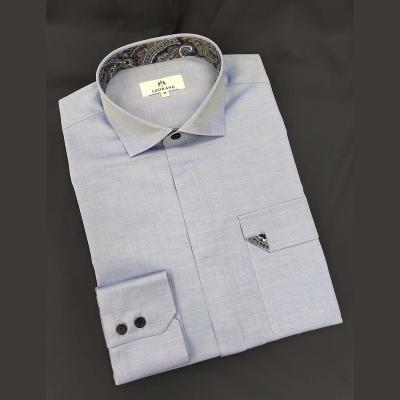 China Breathable Wholesales Design Bule Twill Classic Full Sleeve Daily Wear Man Breathable Shirt for sale