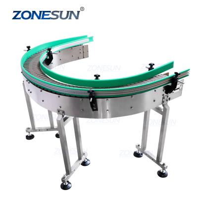 China ZONESUN Heat Resistant Automation 90 Degree Conveyor Turn Turn Corner Curved Camber Conveying Belt Machine For Production Line for sale