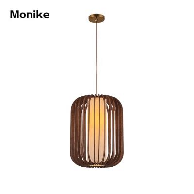 China Home Decoration E27 Modern Factory Price Residential Coffee Shop Wooden Hanging Pendant Lamp for sale