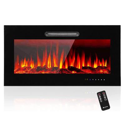 China Hotel Customized Electric Recessed Wall Mounted Fireplace Heaters With Remote Control And Timer for sale