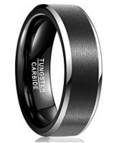 China Man Ring Jewelry Simple Black Tungsten Ring for Wedding and Engagement for sale