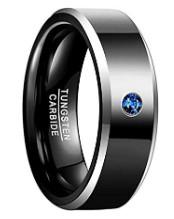 China Party Occasion Zirconium and Tungsten Ring for Men Tungsten Carbide Jewelry for sale