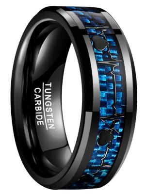 Chine ECG Pattern Tungsten Carbide Wedding Engagement Rings for Men Fashion Jewelry à vendre