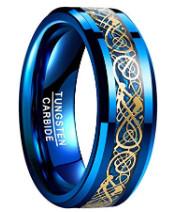 Chine Plated Blue Tungsten Carbide Wedding Engagement Rings for Men Fashion Jewelry à vendre