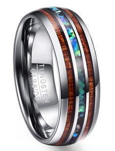 Chine Bandes de mariage en carbure de tungstène avec bois de Robinia et Abalone Shell Inlay Unisexe Cadeau de fiançailles classique à vendre