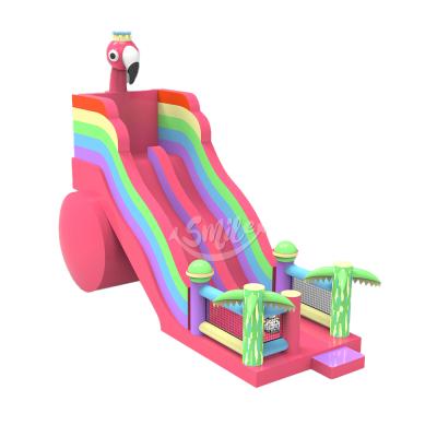 China Wholesale Cheap Ues Kids Mini Flamingo Inflatable Slide For Rental Or Home Party for sale