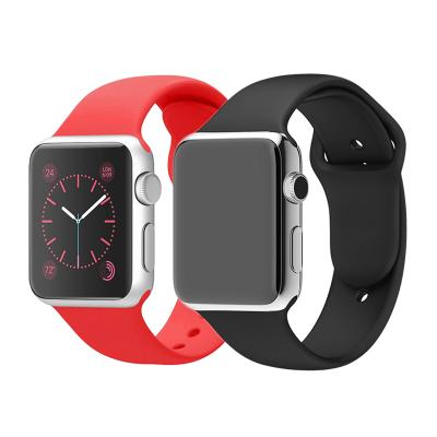 China Quick Release 42mm 44mm Silicone Rubber Wrist Strap Plastic Custom Watch Band For Apple for sale