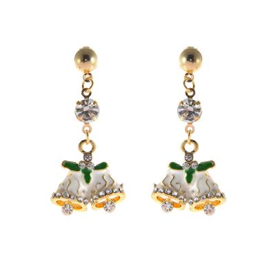 China Christmas Gift and New Year Gifts Bow Bells Earrings Alloy Earrings Stainless Steel Earrings for sale