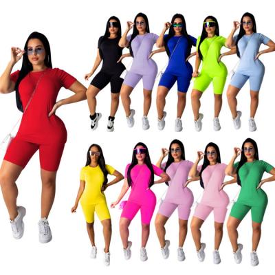 China Anti-Static Customize LOGO Short Two Piece Sets For Women Summer Sets Sexy Short Sets Summer Outfits For Women 2021 LD9029 Wholesale for sale