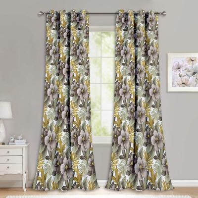 China Blackout Supply Decorativas Grommet Ready Made Curtains And Drapes , Curtain Custom Print Printed Blackout Curtains for sale