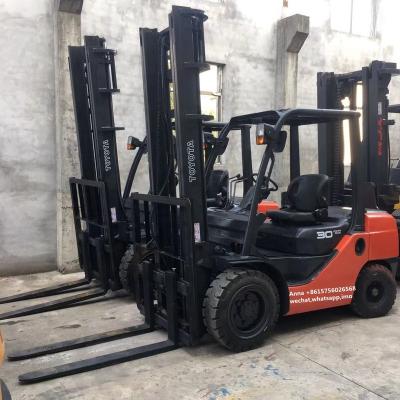 China Construction works High Mast 5000mm TOYOTA 3ton 8FD Forklift 3T Diesel Forklifts Uused for sale
