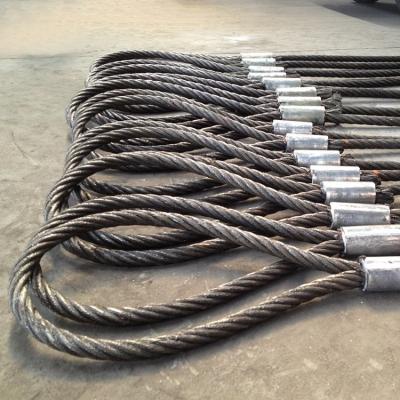 Cina sling with soft eyes 6×19+FC for marine use and lifting galvanized in vendita