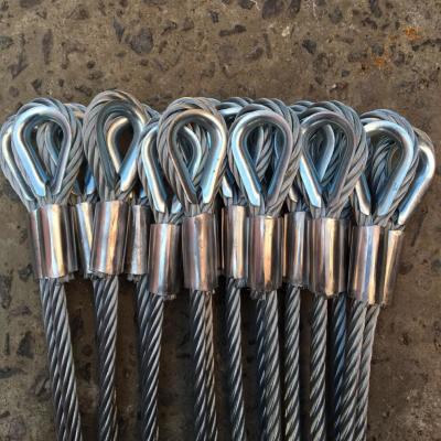 Cina 6*19M+FC-22mm wire rope rigging Pressed aluminium ferrule thimble for lifting and binding in vendita