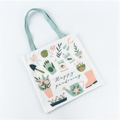 China Handled Shopping Tote Bag Folding Recycle Foldable Custom Logo Custom Biodegradable Cotton Canvas Reusable Shopping Bags for sale