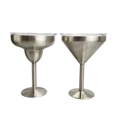 China 8oz Sustainable Two Tumbler Martini Cocktail Glass Type Stainless Steel Wine Glass for sale