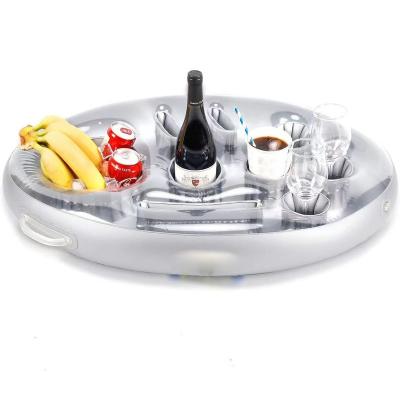 China Outdoor Sport Game Beach Party Inflatable Cup Holder Customized Mini Swimming Pool Floating Bottle Coaster Drink Floating Cup Holder for sale