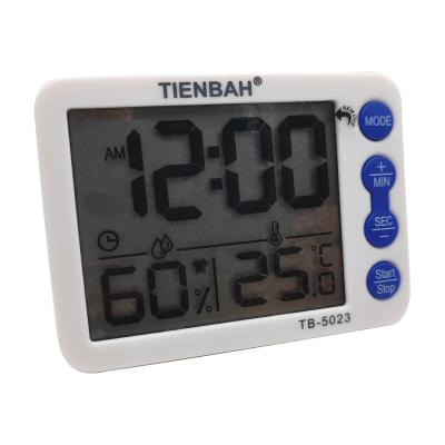 China Class Mini Electronic Kitchen Timer Easy Standing Counting LCD Screen Down Temperature Digital Alarm Clock for sale