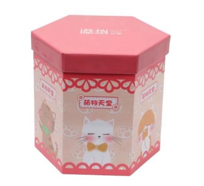 China Custom Recycled Small Batch Office Materials Stationery Storage Box Creative Hexagonal Student Pen Box Cosmetic Storage Box for sale