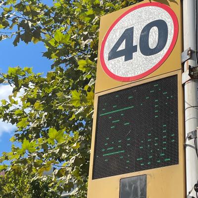 China Speed Warning Yellow Aluminum Customized Speed Detection Return Sign Board for sale