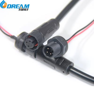 China CQC Conector de ensamblaje de cable de alambre impermeable de 5 núcleos Conector LED negro M12 en venta