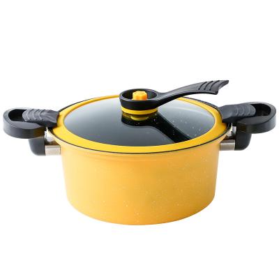 China Maifan Viable Stone Micro-pressure Double Ear Stainless Steel Soup Non-Stick Coating Pot for sale