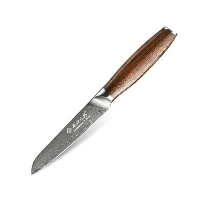 China Nanfang Brothers VG10 Damascus 3.5 Inch Professional Disposable Damascus Steel Grain Paring Knife Ergonomic Comfortable Wood Handle for sale