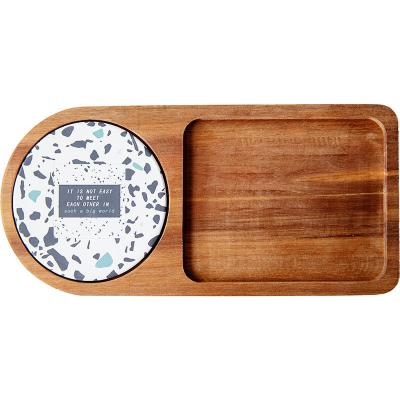 China Africa Custom Logo Rectangular Wood Tray Rustic Wood Serving plate Wood Candle Tray for sale