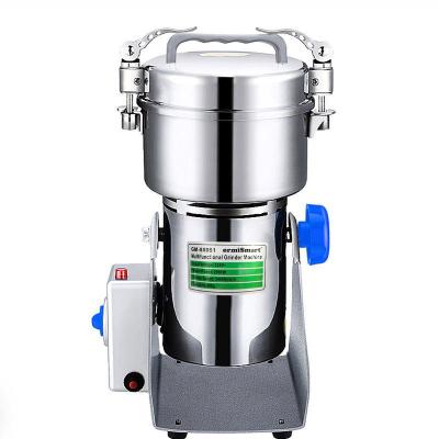 China Beater Ejector Knob 800g Swing Type Miller Dry Food Spices Cereal Grinder Machine High Speed Smart Grain Herb Powder Grinder for sale