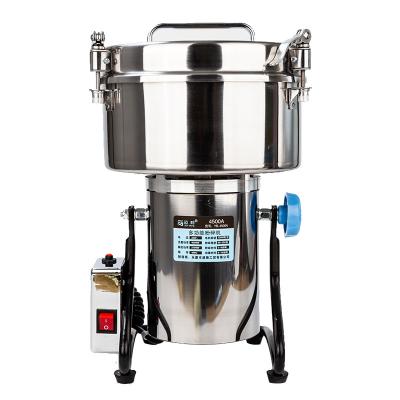 China High Speed 4500W Commercial Cereal Grinder Beater Ejector Knob 4500G Grain Materials Medicinal Spices Powder Grinder Stainless Steel Coffee Grinder for sale