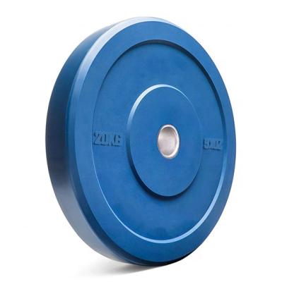 China Commercial Use Weighlifting Bumper Coated Rubber Color Weight Plate for sale