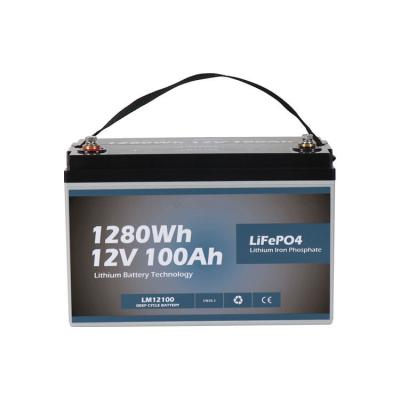 China 12 Volt 4000+ Deep Cycle Energy Storage Lithium Iron Phosphate Battery 12.8V 100AH LiFePO4 Rechargeable Home Battery Pack 100 for sale