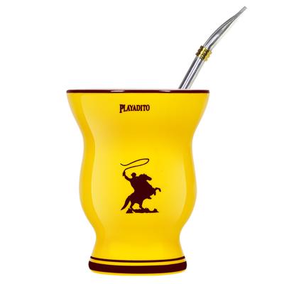 China 200ml High Quality Viable Ceramic Yerba Mate Cup with Bombilla Straw for sale