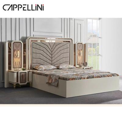 China Stellen Luxusschlafzimmer-Möbel Villia langlebiges Gut gepolstertes hölzernes Bett ein zu verkaufen