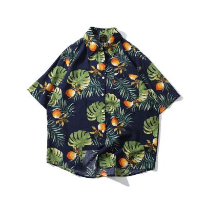 China Custom Branding Soft Full Colour Printed Party Shirt Short Sleeve Rayon Material for sale