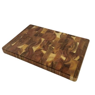 China CLASSIC Accept OEM Size Rectangle Shape Cutting Board Acacia End Grain Wood Maintenance Board Durable for sale