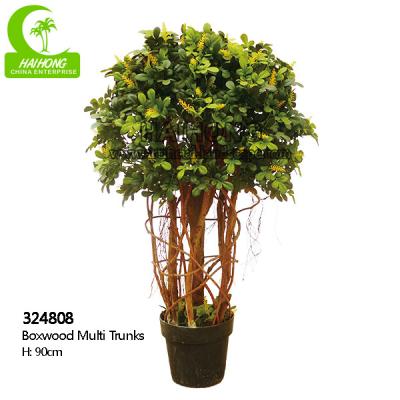 China Topiary 90cm artificial vivo do buxo exterior com o multi tronco da natureza à venda